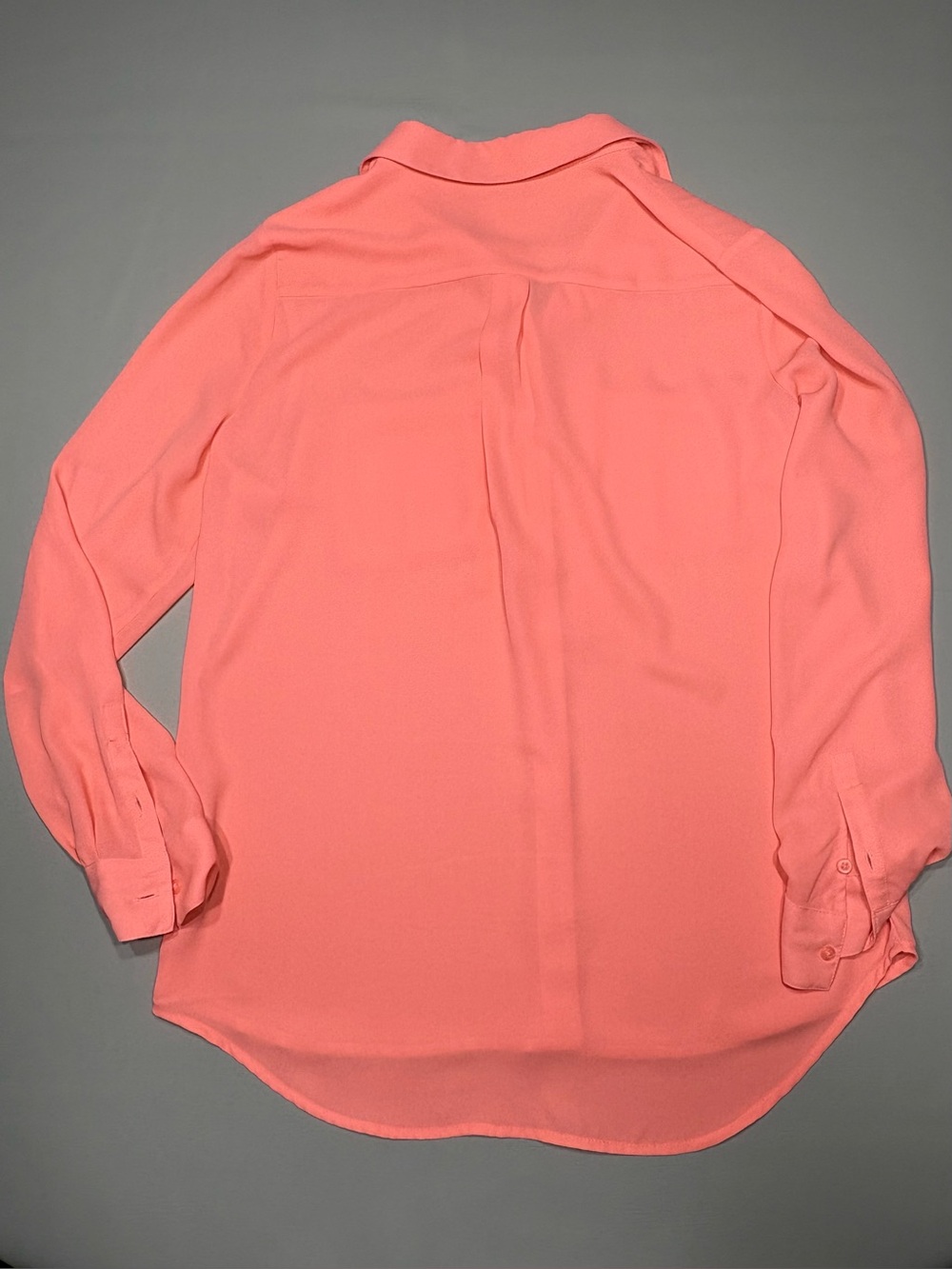 Apt. 9 Neon Peach Button-Up Blouse with Roll-tab Sleeves - Picture 13 of 13